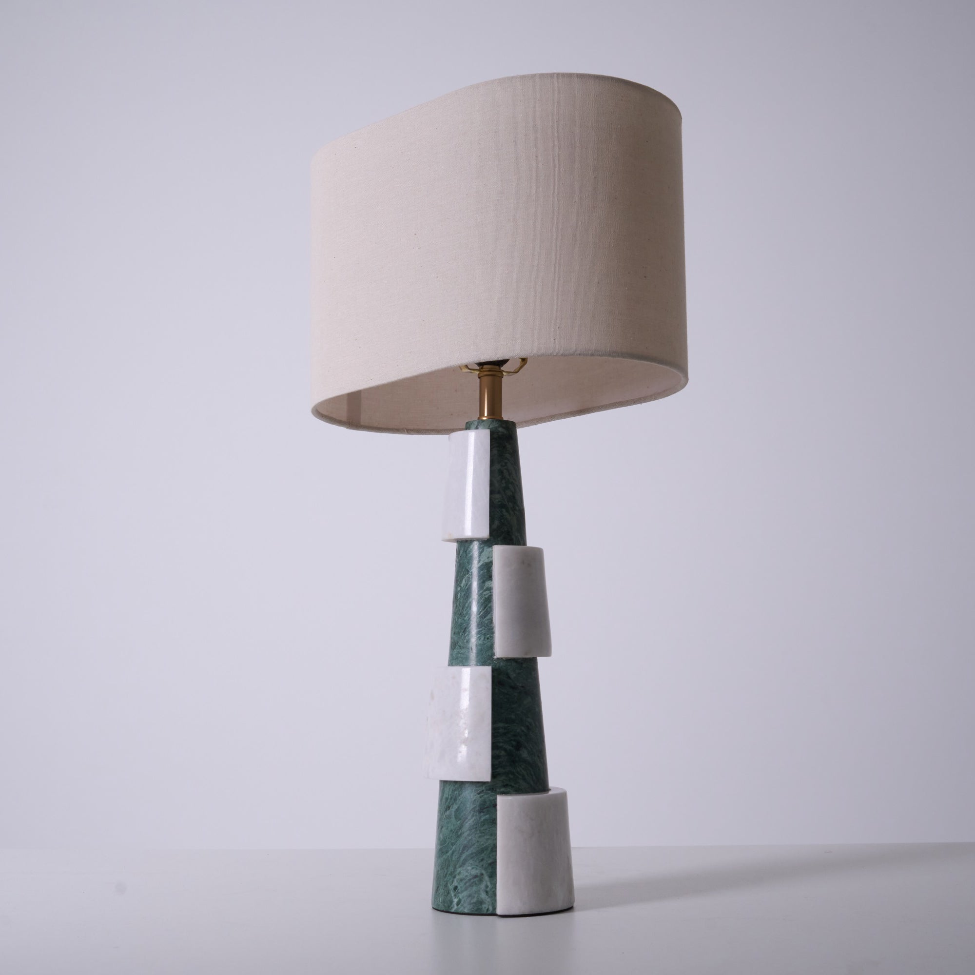 Obelisk Stacked Marble Table Lamp