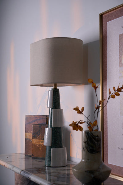 Obelisk Stacked Marble Table Lamp