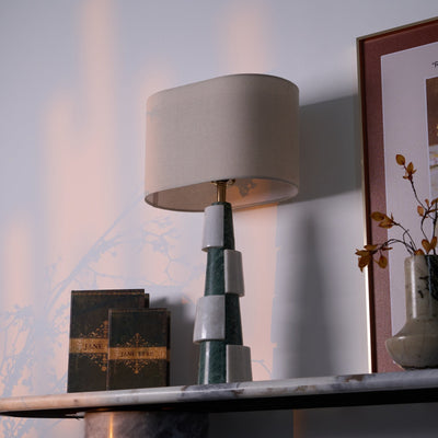 Obelisk Stacked Marble Table Lamp