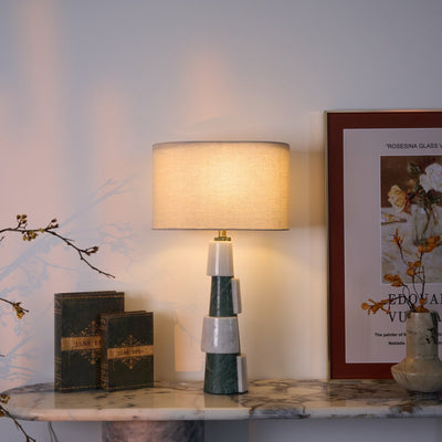 Obelisk Stacked Marble Table Lamp