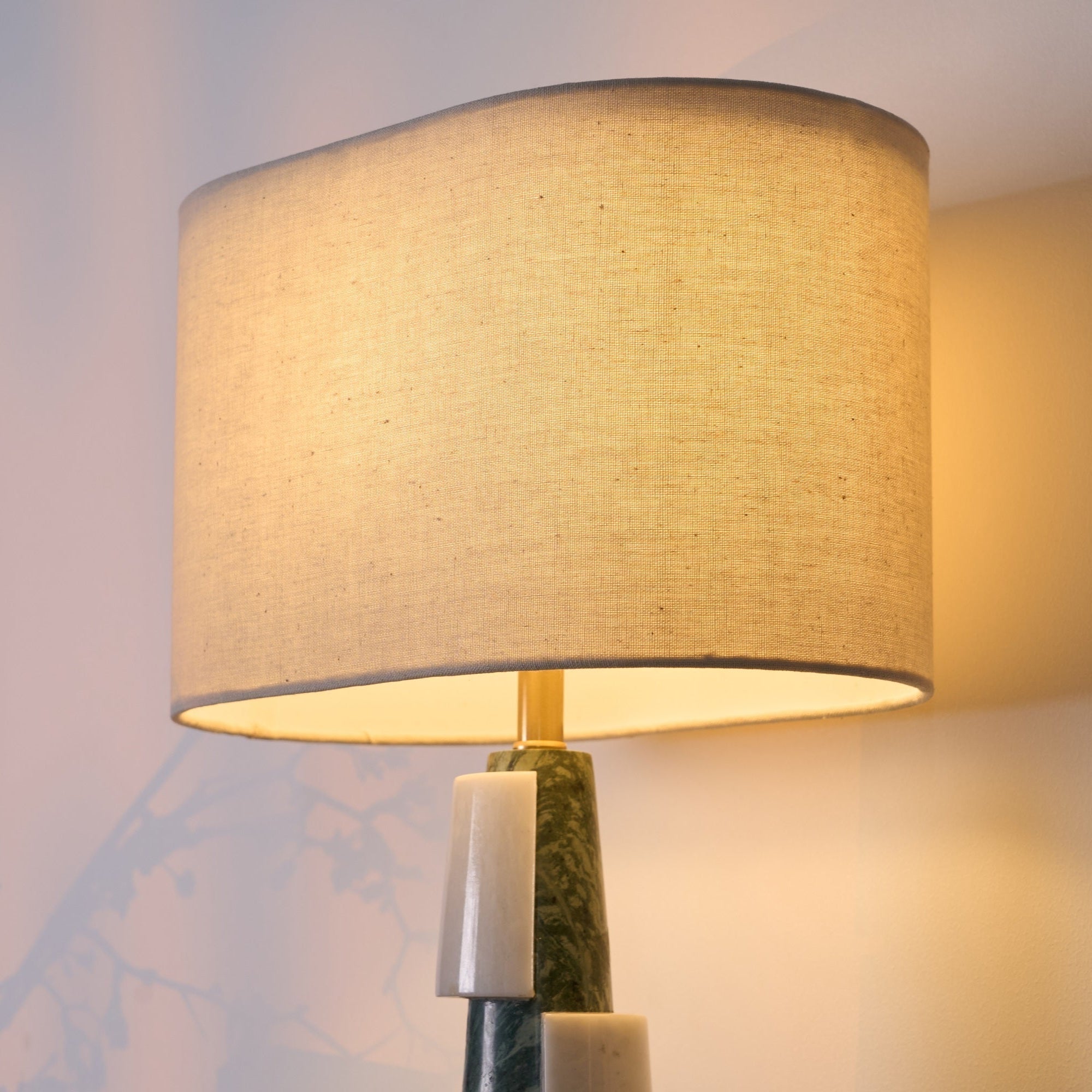 Obelisk Stacked Marble Table Lamp