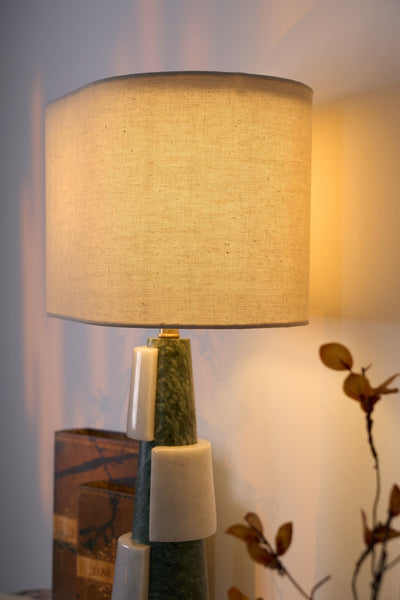 Obelisk Stacked Marble Table Lamp