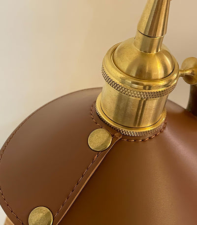 Cadorir Industrial Leather Desk Lamp