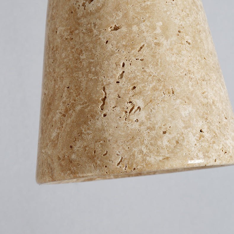 Earthy Travertine Cone Pendant Light