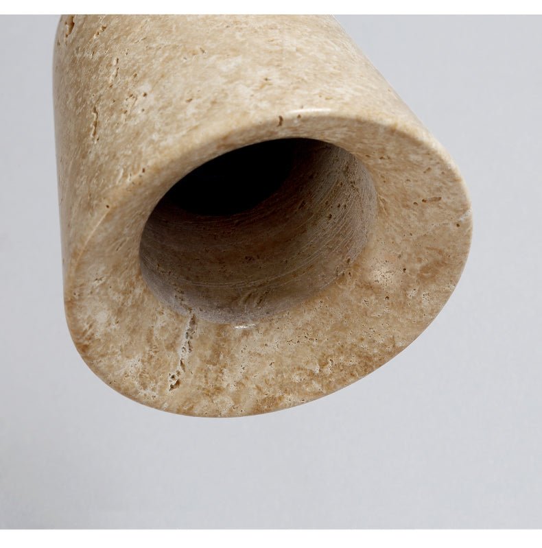 Earthy Travertine Cone Pendant Light