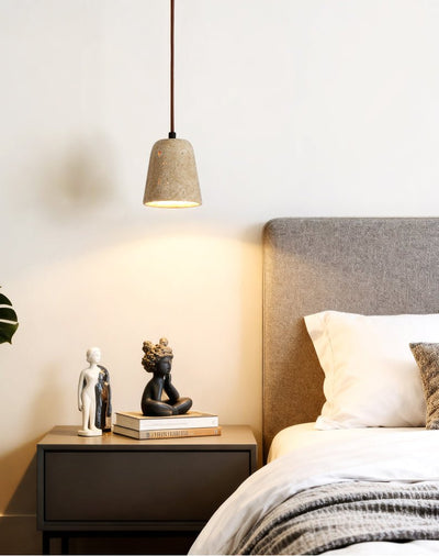 Earthy Travertine Cone Pendant Light