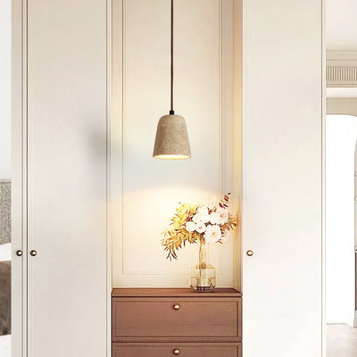 Earthy Travertine Cone Pendant Light