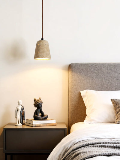 Earthy Travertine Cone Pendant Light