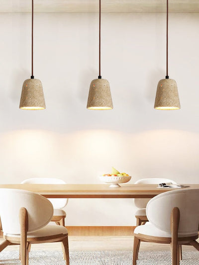Earthy Travertine Cone Pendant Light