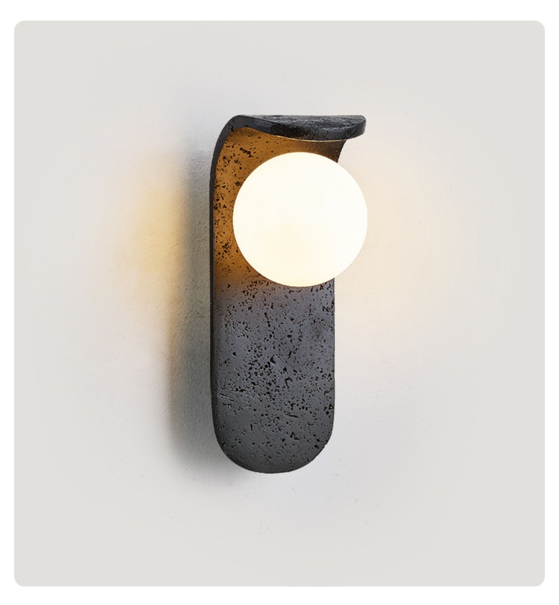 Serelora Black Travertine Orb Wall Sconce