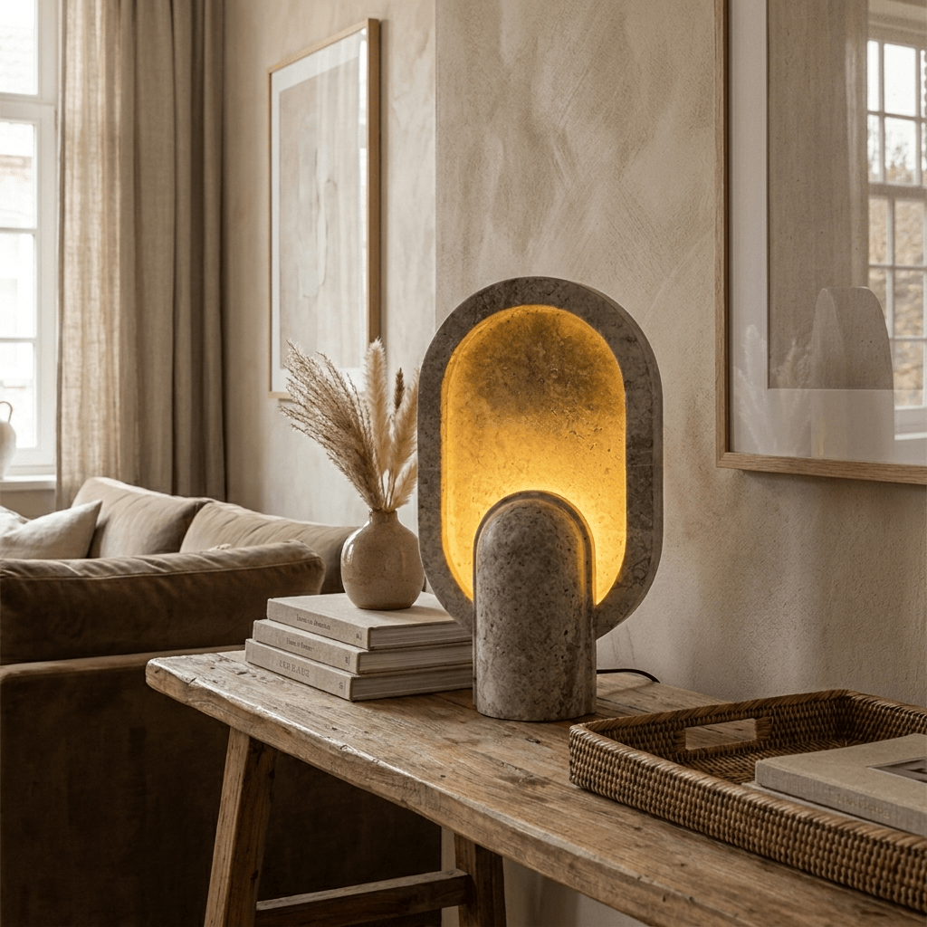 Valeena Travertine Table Lamp