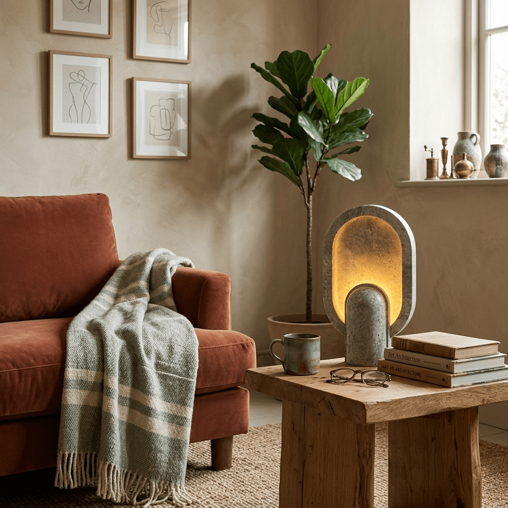 Valeena Travertine Table Lamp