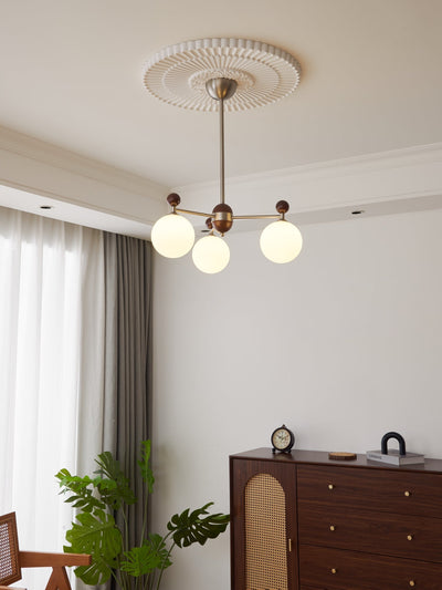 Cimirora Traditional Elegance Wood Glass Chandelier