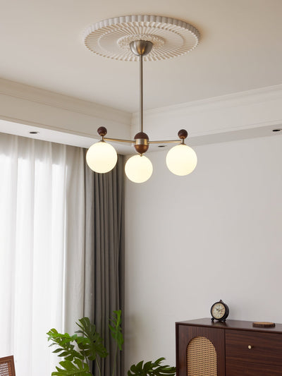 Cimirora Traditional Elegance Wood Glass Chandelier