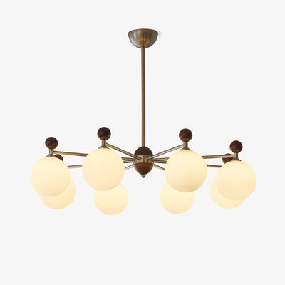 Cimirora Traditional Elegance Wood Glass Chandelier