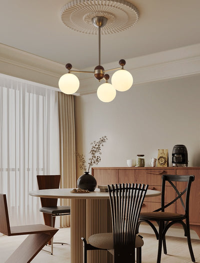 Cimirora Traditional Elegance Wood Glass Chandelier