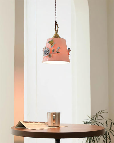 Eden Pendant Lamp Floral Butterfly Delight - Neutral Decor