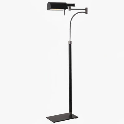 Bane Black Leather Floor Lamp