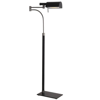 Bane Black Leather Floor Lamp