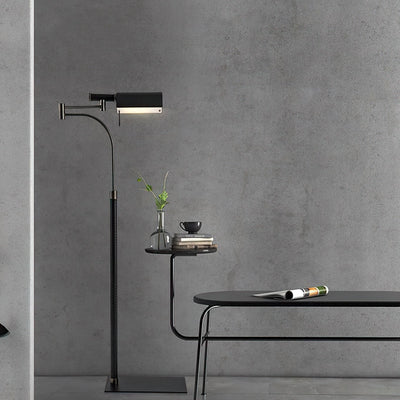 Bane Black Leather Floor Lamp