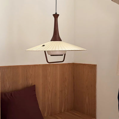 Mydorisra Traditional Classic Fabric Wood Pendant Lamp