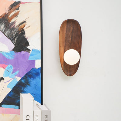 Sylaise Modern Minimalist Wood Glass Wall Lamp