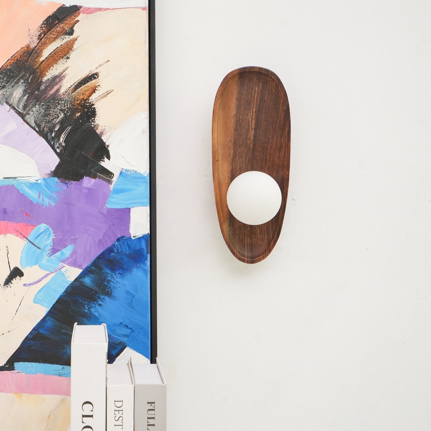Sylaise Modern Minimalist Wood Glass Wall Lamp