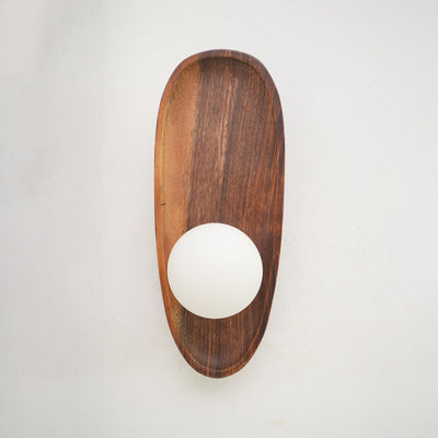 Sylaise Modern Minimalist Wood Glass Wall Lamp