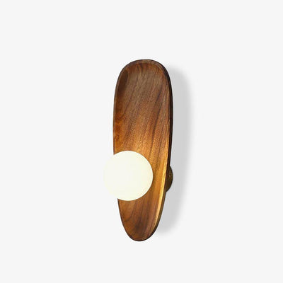 Sylaise Modern Minimalist Wood Glass Wall Lamp