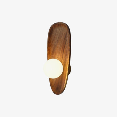 Sylaise Modern Minimalist Wood Glass Wall Lamp