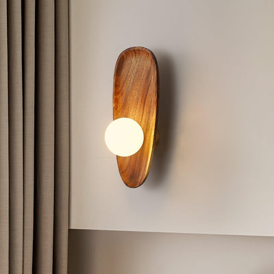 Sylaise Modern Minimalist Wood Glass Wall Lamp