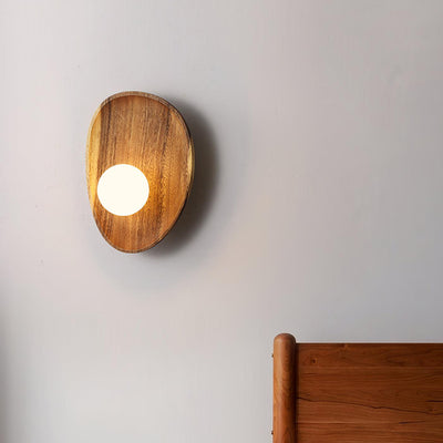 Sylaise Modern Minimalist Wood Glass Wall Lamp