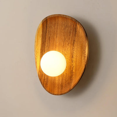 Sylaise Modern Minimalist Wood Glass Wall Lamp