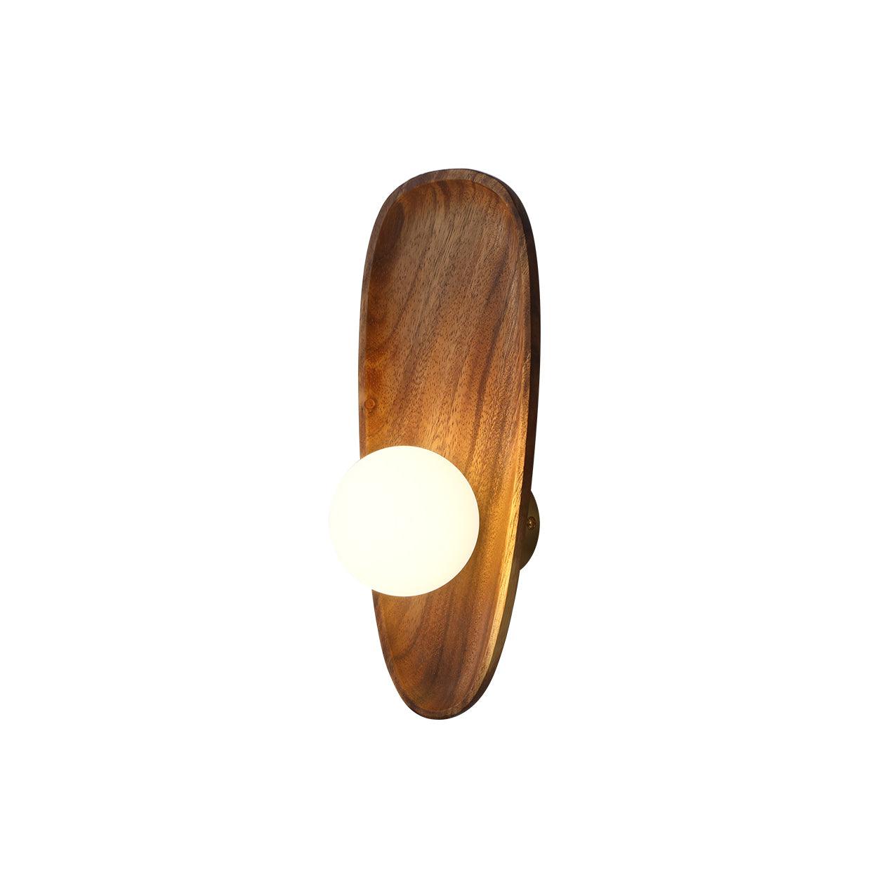 Sylaise Modern Minimalist Wood Glass Wall Lamp