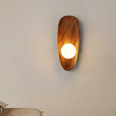 Sylaise Modern Minimalist Wood Glass Wall Lamp