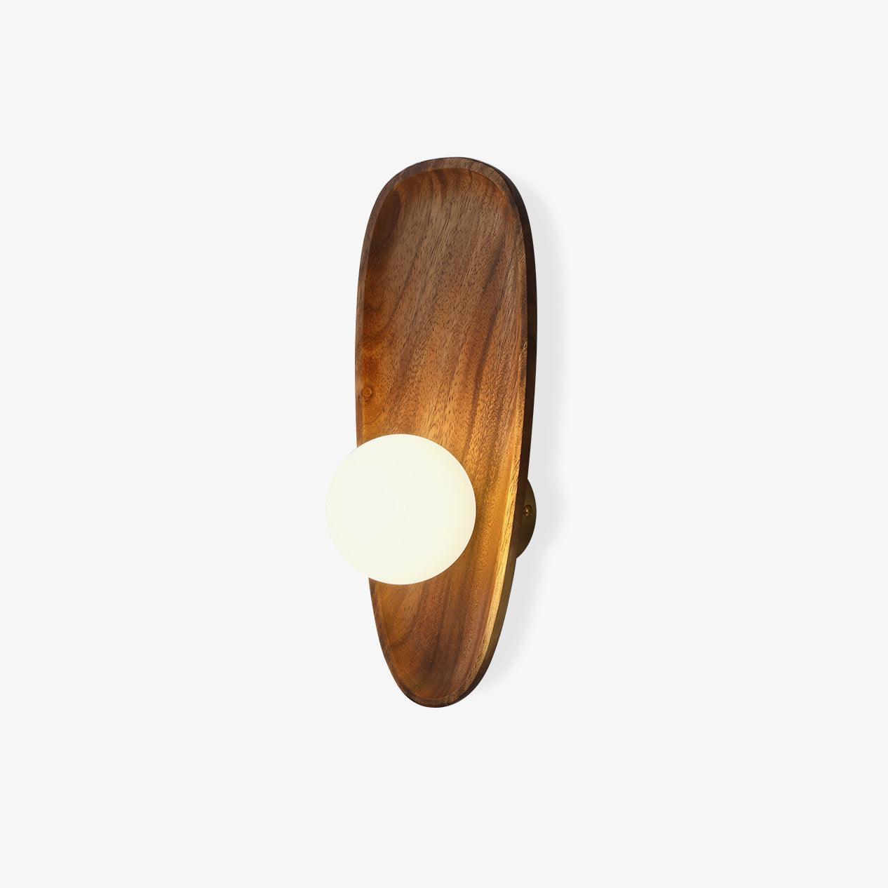Sylaise Modern Minimalist Wood Glass Wall Lamp