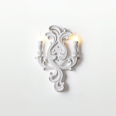 Wall Lamp Sculptural Plaster Candle Arms Uplighting Elegant - Neutral Decor