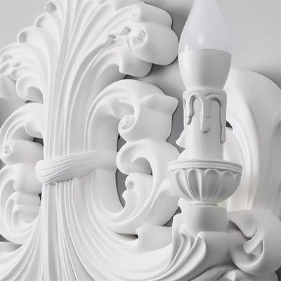 Wall Lamp Sculptural Plaster Candle Arms Uplighting Elegant - Neutral Decor