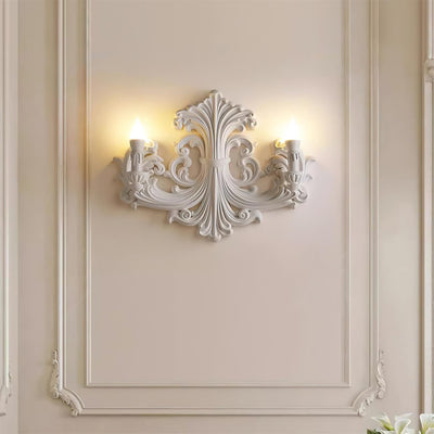 Wall Lamp Sculptural Plaster Candle Arms Uplighting Elegant - Neutral Decor