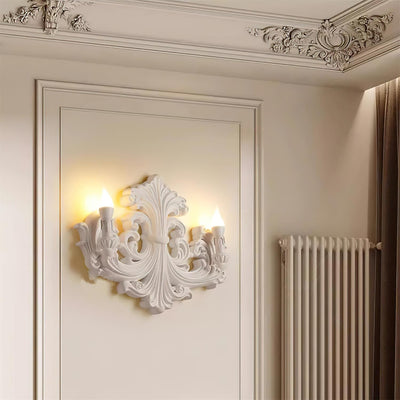 Wall Lamp Sculptural Plaster Candle Arms Uplighting Elegant - Neutral Decor