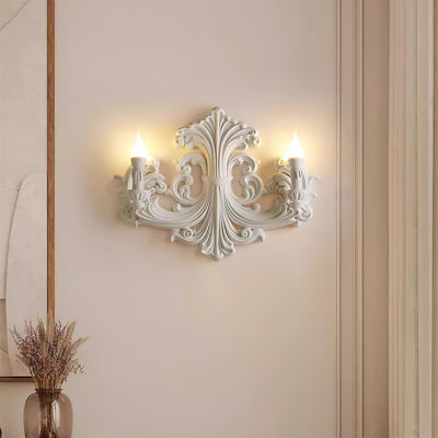 Wall Lamp Sculptural Plaster Candle Arms Uplighting Elegant - Neutral Decor