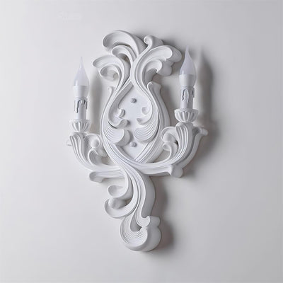 Wall Lamp Sculptural Plaster Candle Arms Uplighting Elegant - Neutral Decor