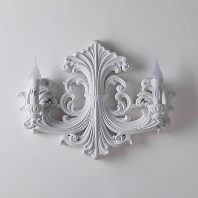 Wall Lamp Sculptural Plaster Candle Arms Uplighting Elegant - Neutral Decor