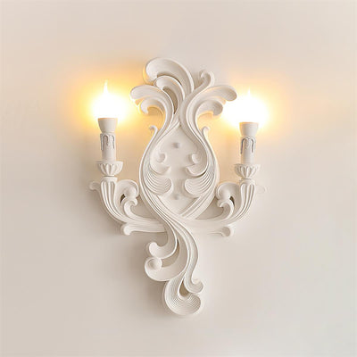 Wall Lamp Sculptural Plaster Candle Arms Uplighting Elegant - Neutral Decor