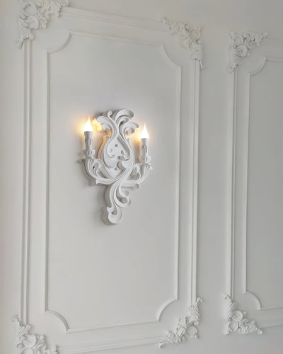 Wall Lamp Sculptural Plaster Candle Arms Uplighting Elegant - Neutral Decor