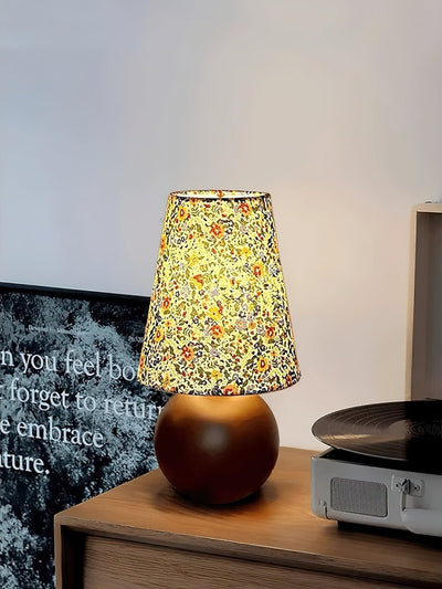 Elvivelia Vintage Wood Table Lamp