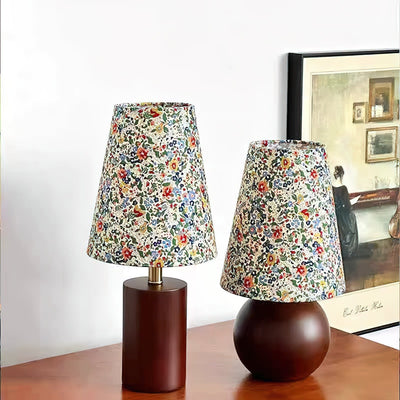 Elvivelia Vintage Wood Table Lamp