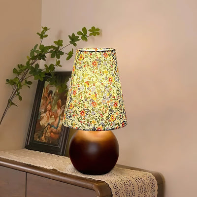 Elvivelia Vintage Wood Table Lamp