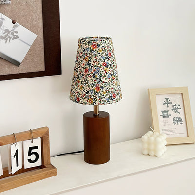 Elvivelia Vintage Wood Table Lamp
