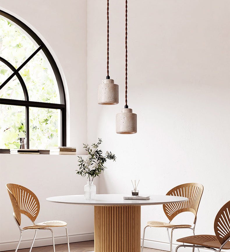 Elemental Travertine Mini Pendant Lamp